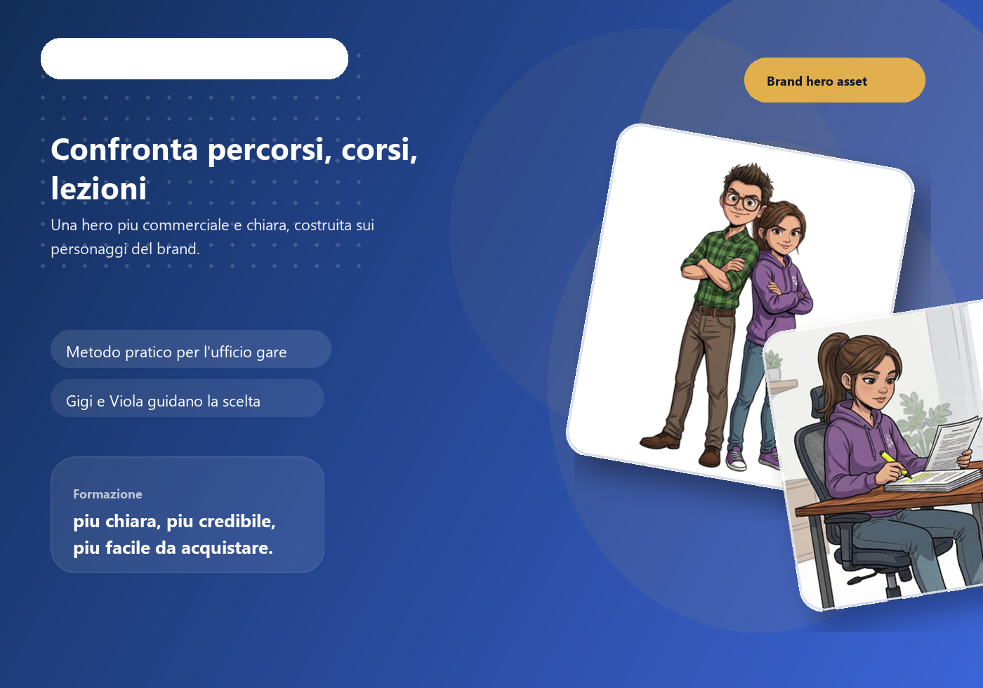 Gigi e Viola presentano il catalogo corsi FareFormazione con percorsi, lezioni e supporto operativo