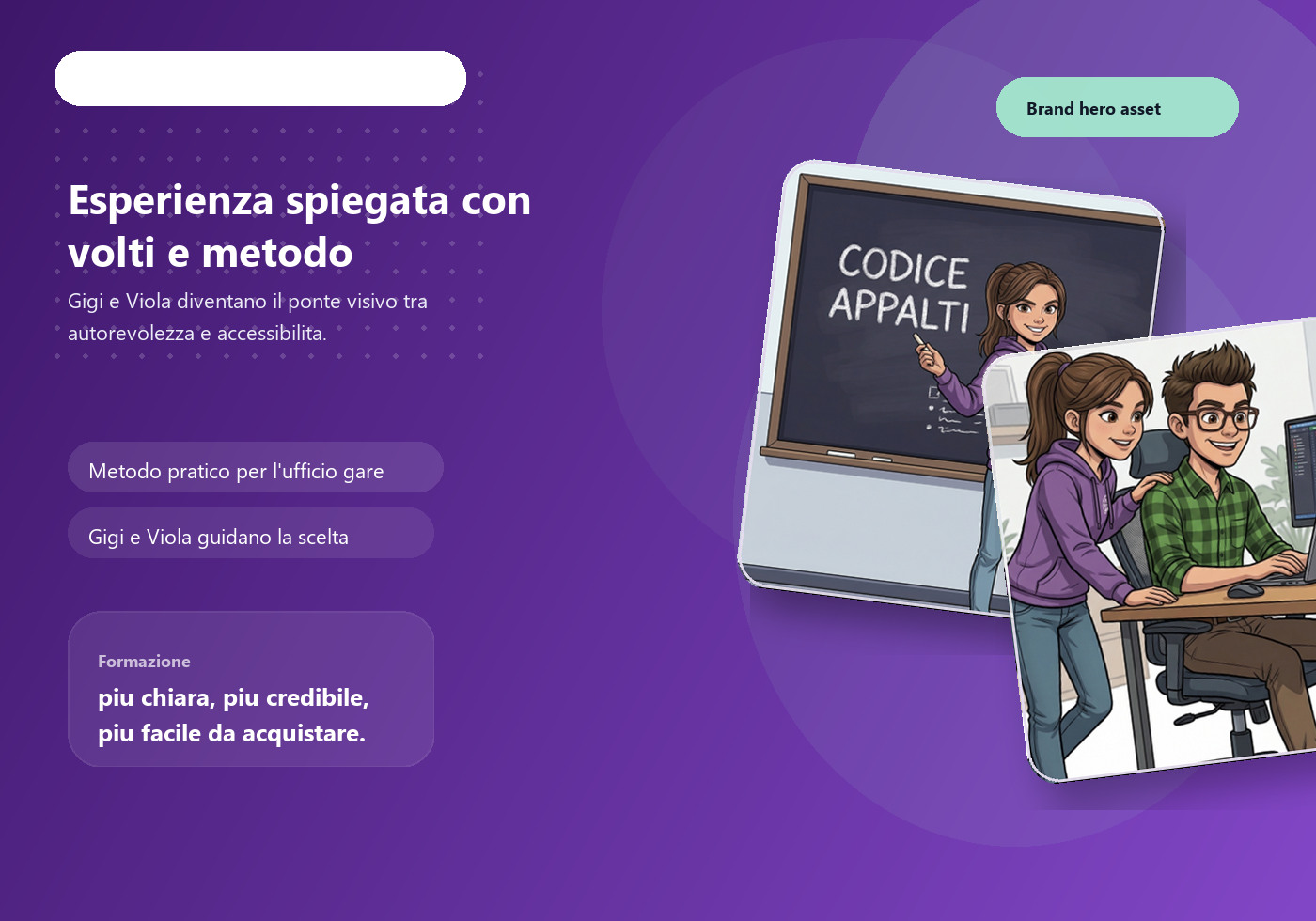 Gigi e Viola rappresentano i docenti esperti che guidano l'ufficio gare nella preparazione delle offerte